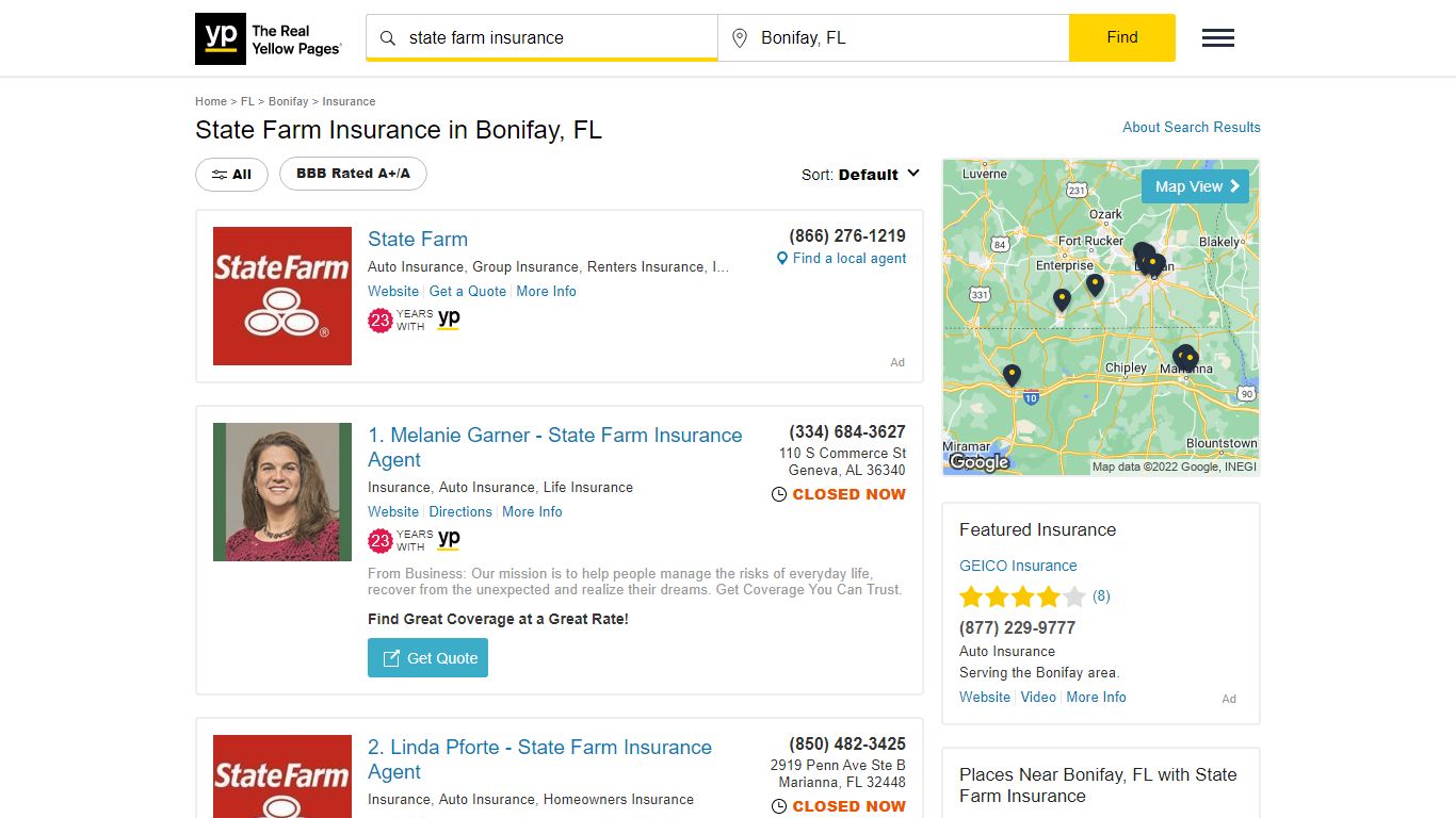 State Farm Insurance Locations & Hours Near Bonifay, FL - YP.com